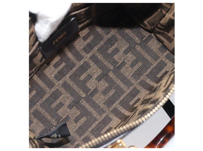 Sac à main FENDI By The Way Mini en cuir 2 voies Noir Doré 8BS067 Auth 204865V - vue 10