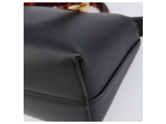 Sac à main FENDI By The Way Mini en cuir 2 voies Noir Doré 8BS067 Auth 204865V - vue 18