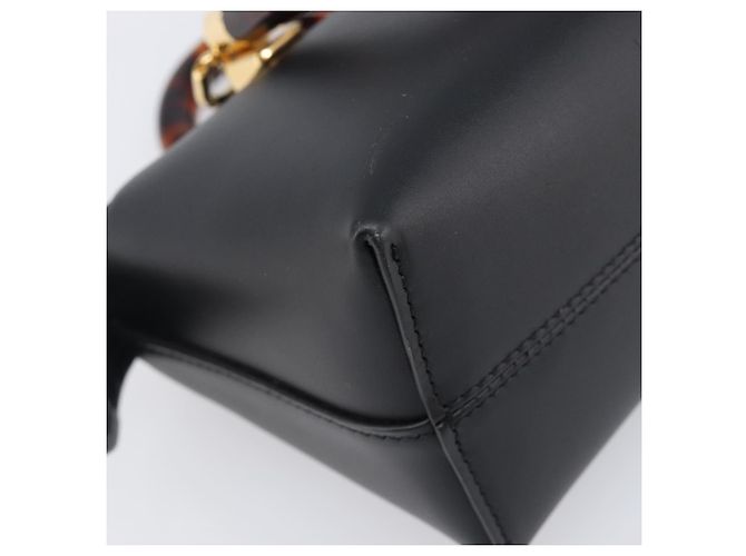 Sac à main FENDI By The Way Mini en cuir 2 voies Noir Doré 8BS067 Auth 204865V - vue 19