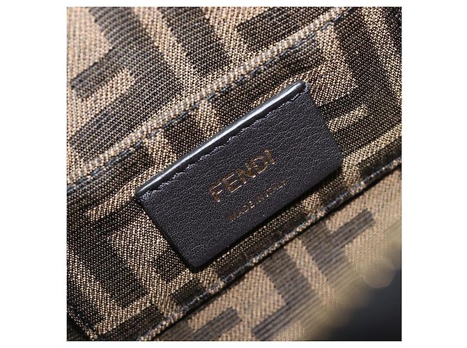 Sac à main FENDI By The Way Mini en cuir 2 voies Noir Doré 8BS067 Auth 204865V - vue 22