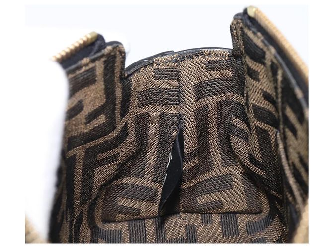 Sac à main FENDI By The Way Mini en cuir 2 voies Noir Doré 8BS067 Auth 204865V - vue 24