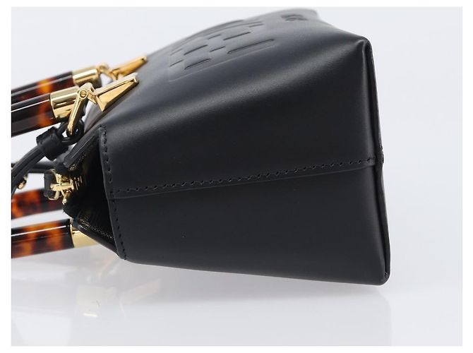 Sac à main FENDI By The Way Mini en cuir 2 voies Noir Doré 8BS067 Auth 204865V - vue 4