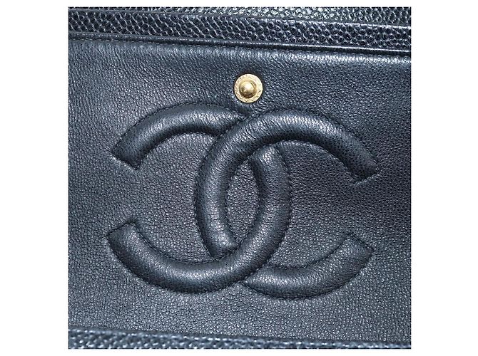 Borsa CHANEL Double Flap Chain Matelasse Pelle Caviar Nero Oro CC Auth am12621SM D'oro - vista 24