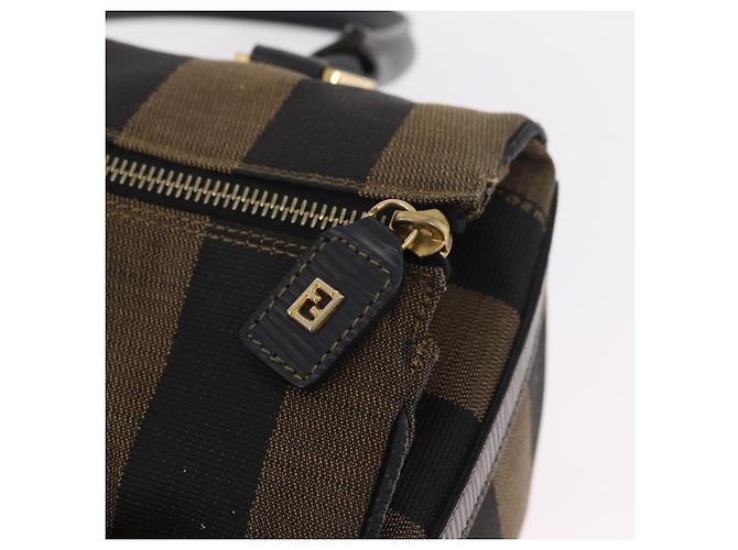 Pequin Borsa FENDI Pecan Mini Boston Bag Canvas 2way Brown Gold Tone Auth mr3030A Marrone - vista 10
