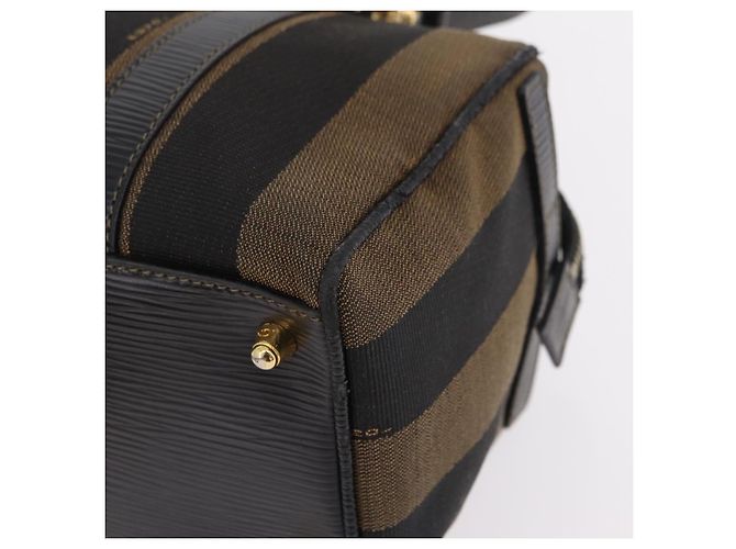 Pequin Borsa FENDI Pecan Mini Boston Bag Canvas 2way Brown Gold Tone Auth mr3030A Marrone - vista 16