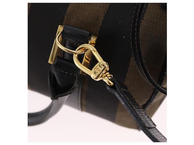 Pequin Borsa FENDI Pecan Mini Boston Bag Canvas 2way Brown Gold Tone Auth mr3030A Marrone - vista 19