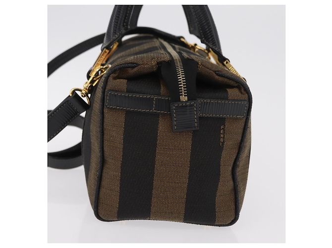Pequin Borsa FENDI Pecan Mini Boston Bag Canvas 2way Brown Gold Tone Auth mr3030A Marrone - vista 3