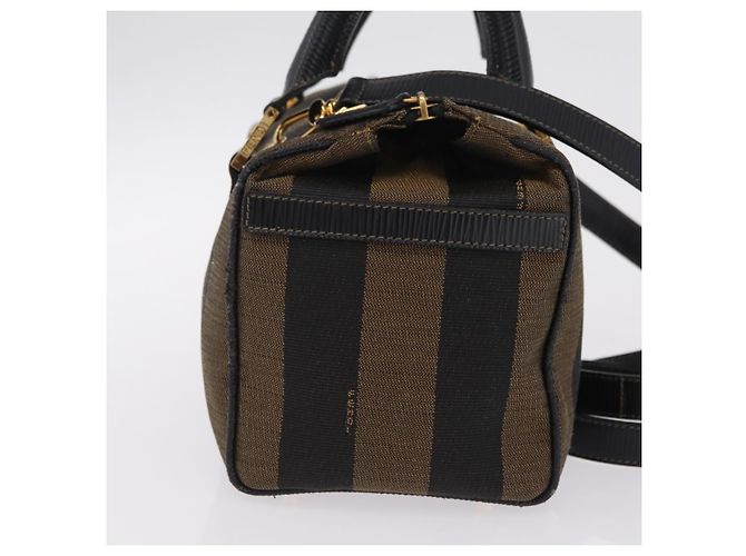 Pequin Borsa FENDI Pecan Mini Boston Bag Canvas 2way Brown Gold Tone Auth mr3030A Marrone - vista 4