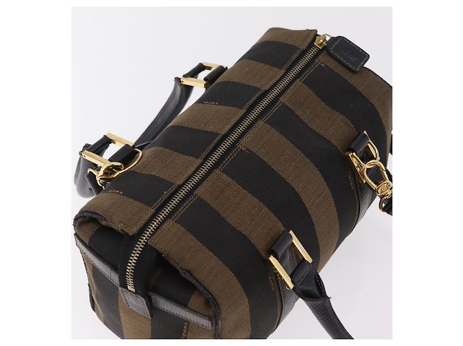 Pequin Borsa FENDI Pecan Mini Boston Bag Canvas 2way Brown Gold Tone Auth mr3030A Marrone - vista 6