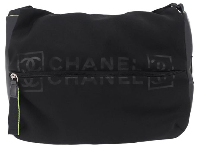 Borsa a Tracolla CHANEL Sports Line Nylon Nero Argento CC Auth 204744V - vista 13
