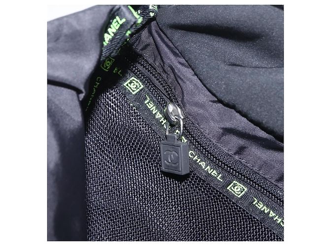 Borsa a Tracolla CHANEL Sports Line Nylon Nero Argento CC Auth 204744V - vista 22