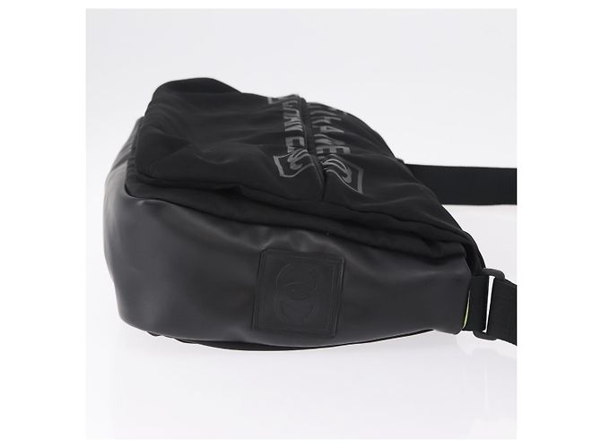 Borsa a Tracolla CHANEL Sports Line Nylon Nero Argento CC Auth 204744V - vista 3