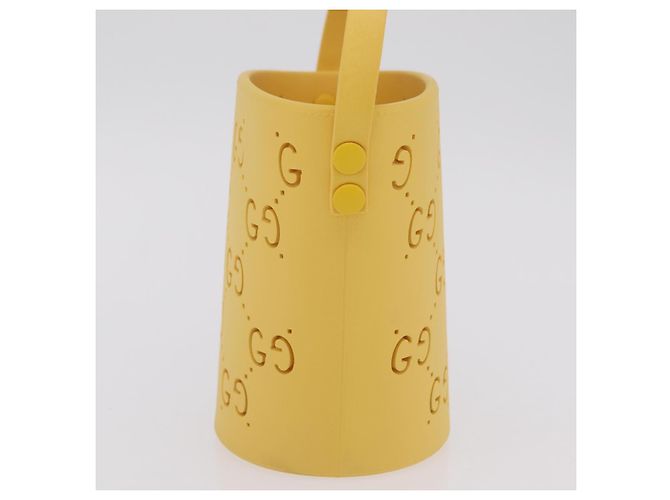 Borsa a mano GUCCI Rubber Yellow 723051 Auth 206393M Giallo - vista 3