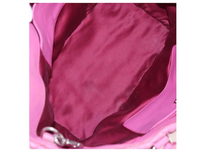 Miu Miu Matelassé Handtasche aus Leder Rosa Silber authentisch 206333 Pink - Ansicht 10