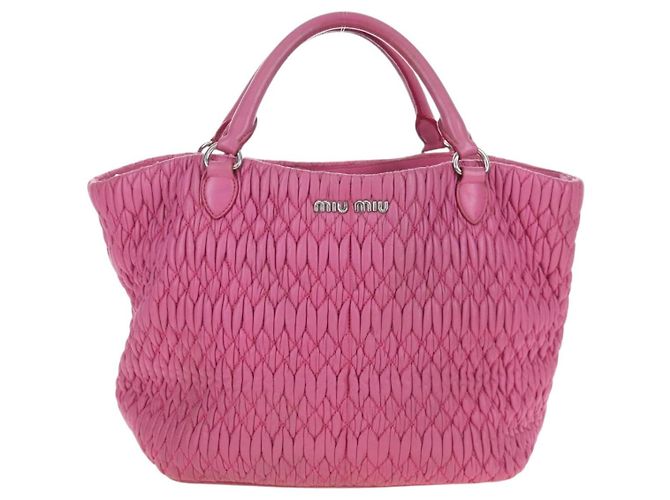 Miu Miu Matelassé Handtasche aus Leder Rosa Silber authentisch 206333 Pink - Ansicht 13