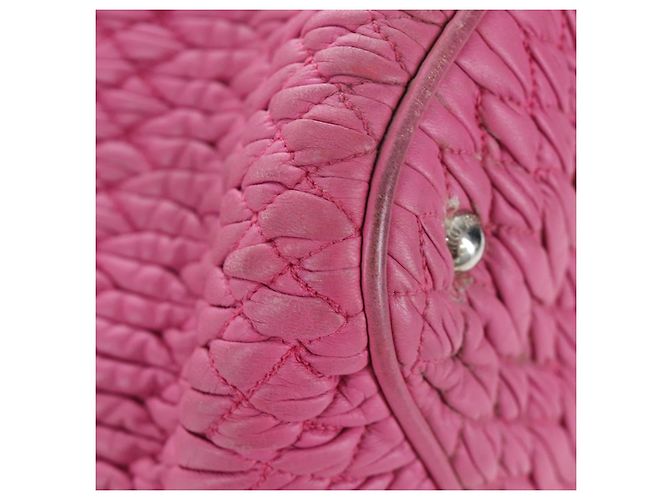 Miu Miu Matelassé Handtasche aus Leder Rosa Silber authentisch 206333 Pink - Ansicht 16