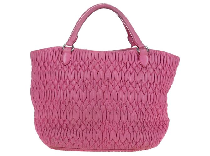 Miu Miu Matelassé Handtasche aus Leder Rosa Silber authentisch 206333 Pink - Ansicht 2