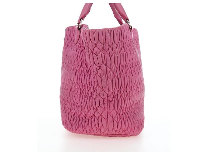 Miu Miu Matelassé Handtasche aus Leder Rosa Silber authentisch 206333 Pink - Ansicht 3