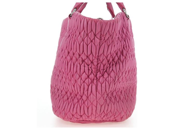 Miu Miu Matelassé Handtasche aus Leder Rosa Silber authentisch 206333 Pink - Ansicht 4