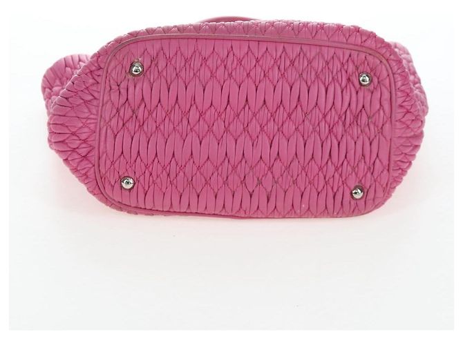 Miu Miu Matelassé Handtasche aus Leder Rosa Silber authentisch 206333 Pink - Ansicht 5