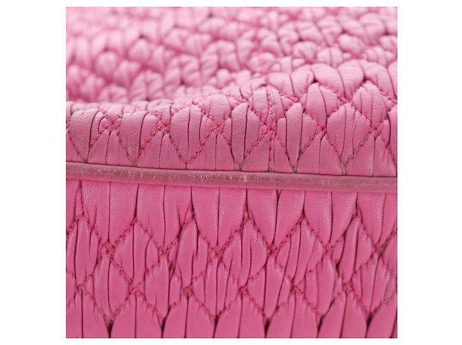 Miu Miu Matelassé Handtasche aus Leder Rosa Silber authentisch 206333 Pink - Ansicht 6