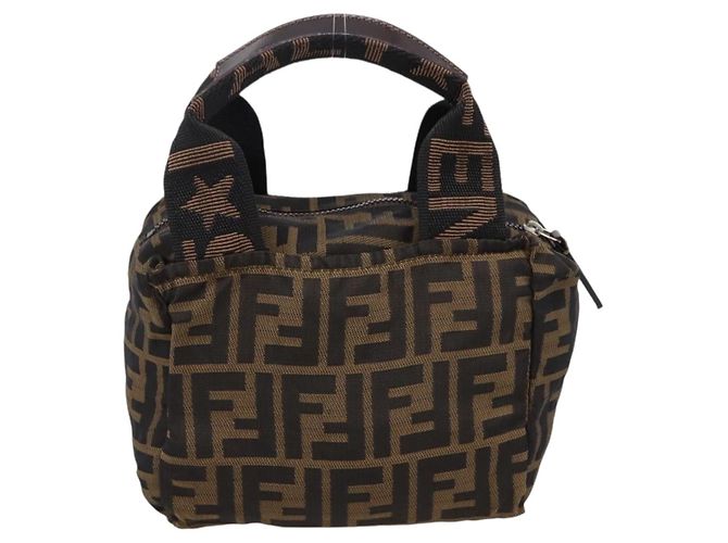 FENDI Zucca Canvas Handtasche Schwarz Braun Auth ep16243 - Ansicht 2