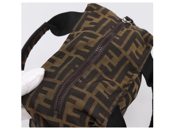 FENDI Zucca Canvas Handtasche Schwarz Braun Auth ep16243 - Ansicht 6
