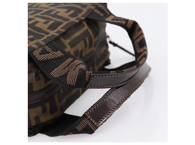 FENDI Zucca Canvas Handtasche Schwarz Braun Auth ep16243 - Ansicht 7