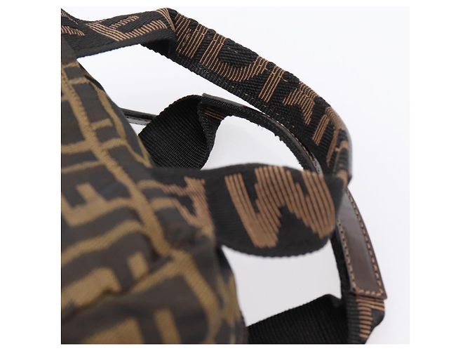 FENDI Zucca Canvas Handtasche Schwarz Braun Auth ep16243 - Ansicht 8
