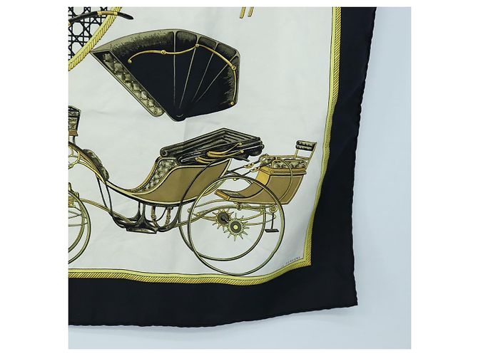 Hermès HERMES Carre 90 Seidentuch Schwarz Weiß Auth bs37175 - Ansicht 10