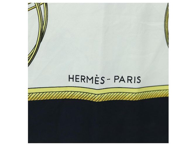 Hermès HERMES Carre 90 Seidentuch Schwarz Weiß Auth bs37175 - Ansicht 13