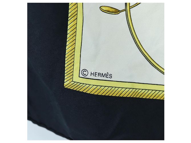 Hermès HERMES Carre 90 Seidentuch Schwarz Weiß Auth bs37175 - Ansicht 14