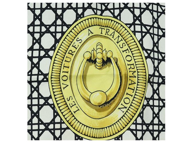 Hermès HERMES Carre 90 Seidentuch Schwarz Weiß Auth bs37175 - Ansicht 15