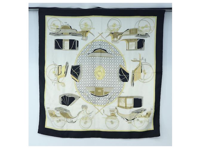 Hermès HERMES Carre 90 Seidentuch Schwarz Weiß Auth bs37175 - Ansicht 18