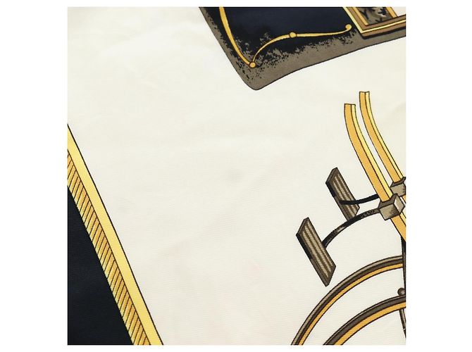 Hermès HERMES Carre 90 Seidentuch Schwarz Weiß Auth bs37175 - Ansicht 19