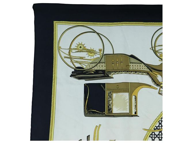Hermès HERMES Carre 90 Seidentuch Schwarz Weiß Auth bs37175 - Ansicht 2