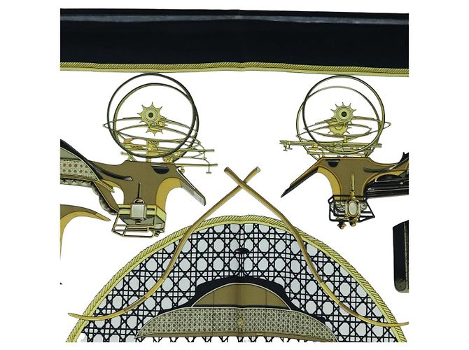 Hermès HERMES Carre 90 Seidentuch Schwarz Weiß Auth bs37175 - Ansicht 3