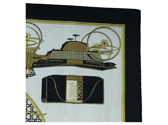 Hermès HERMES Carre 90 Seidentuch Schwarz Weiß Auth bs37175 - Ansicht 4