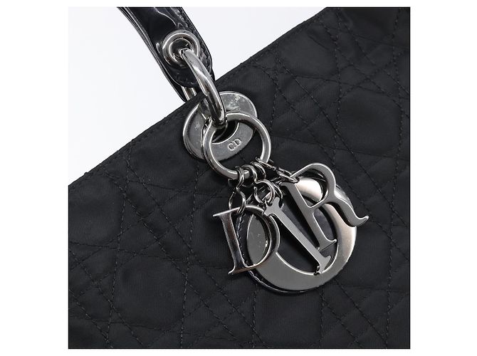 Christian Dior Canage Handtasche Nylon Black Silver Auth ep15999 Schwarz Silber - Ansicht 10