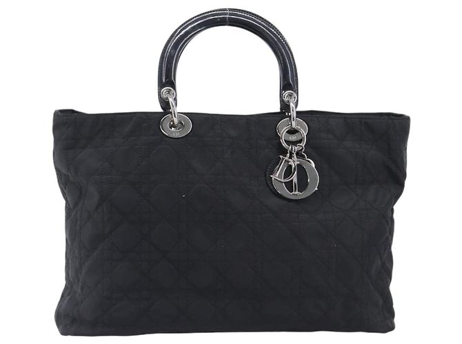 Christian Dior Canage Handtasche Nylon Black Silver Auth ep15999 Schwarz Silber - Ansicht 13