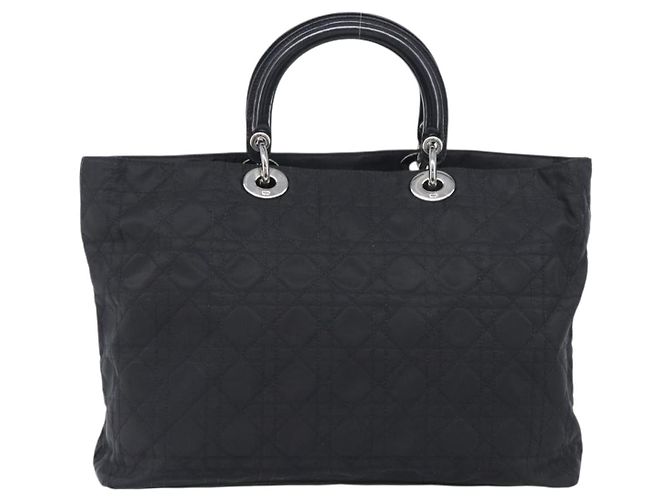 Christian Dior Canage Handtasche Nylon Black Silver Auth ep15999 Schwarz Silber - Ansicht 2