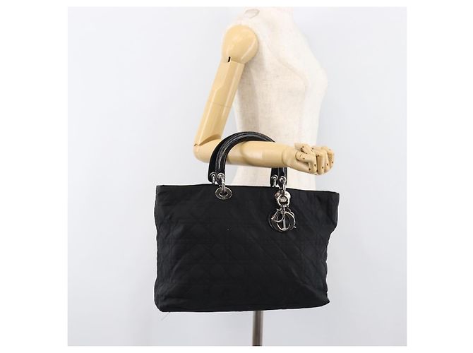 Christian Dior Canage Handtasche Nylon Black Silver Auth ep15999 Schwarz Silber - Ansicht 23