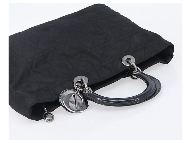 Christian Dior Canage Handtasche Nylon Black Silver Auth ep15999 Schwarz Silber - Ansicht 6