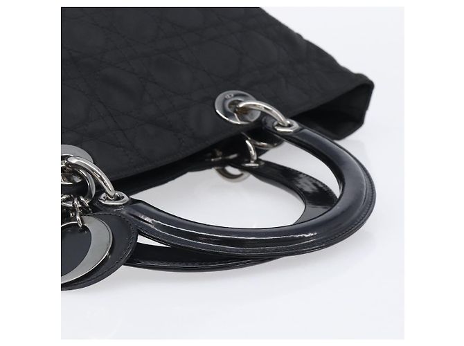 Christian Dior Canage Handtasche Nylon Black Silver Auth ep15999 Schwarz Silber - Ansicht 7