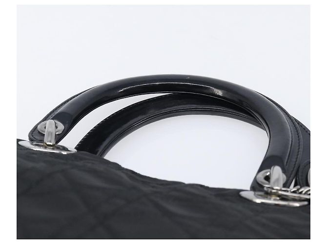 Christian Dior Canage Handtasche Nylon Black Silver Auth ep15999 Schwarz Silber - Ansicht 8