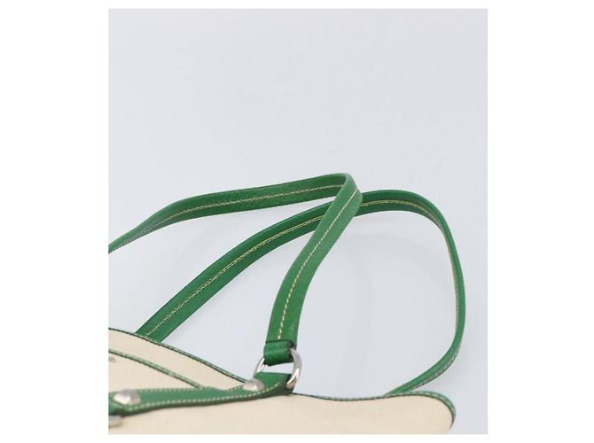 Bolso Tote PRADA Canvas Beige Green Auth gh2350 Verde - vista 15