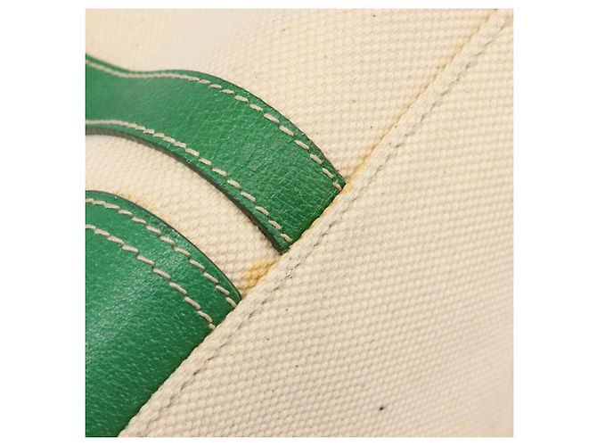 Bolso Tote PRADA Canvas Beige Green Auth gh2350 Verde - vista 19