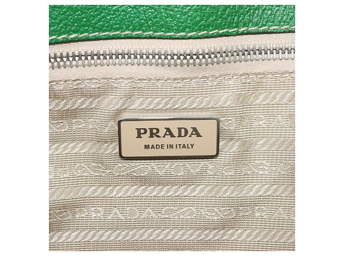 Bolso Tote PRADA Canvas Beige Green Auth gh2350 Verde - vista 22