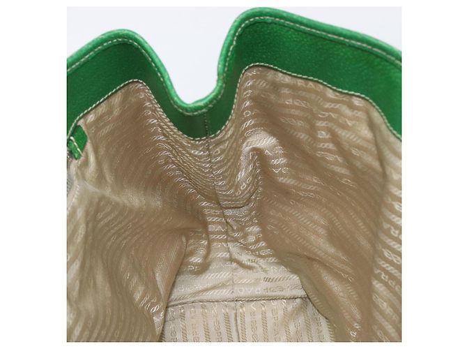 Bolso Tote PRADA Canvas Beige Green Auth gh2350 Verde - vista 23