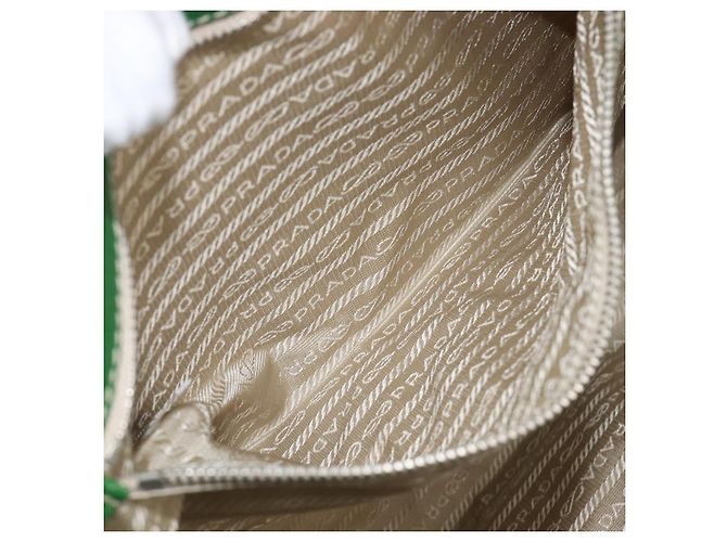 Bolso Tote PRADA Canvas Beige Green Auth gh2350 Verde - vista 26